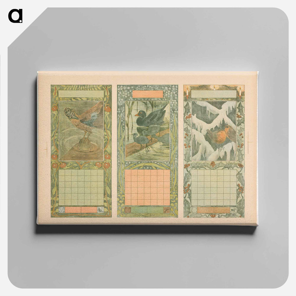 Calendar for August, June and December 1904 - Theo van Hoytema Canvas.