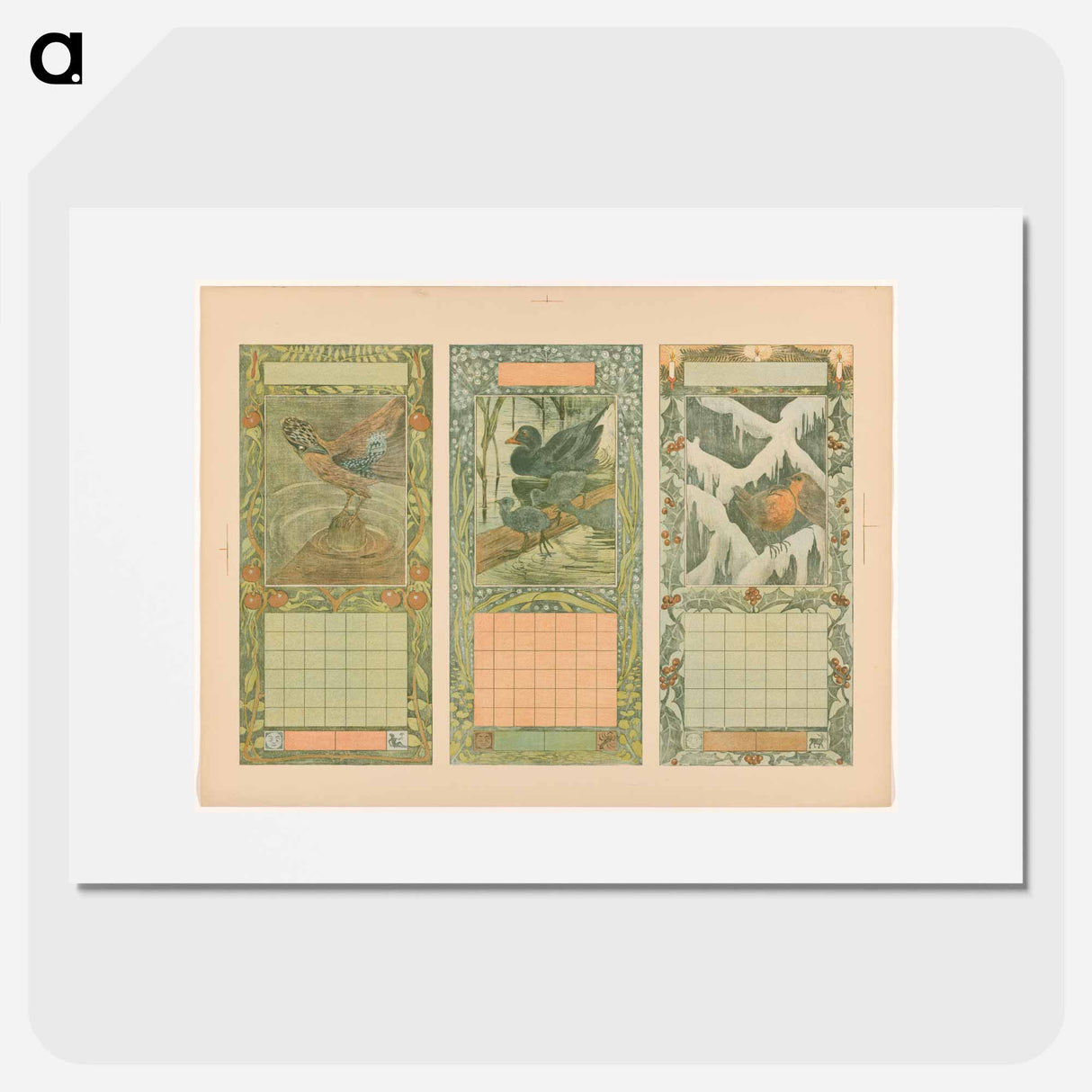 Calendar for August, June and December 1904 - Theo van Hoytema Poster.