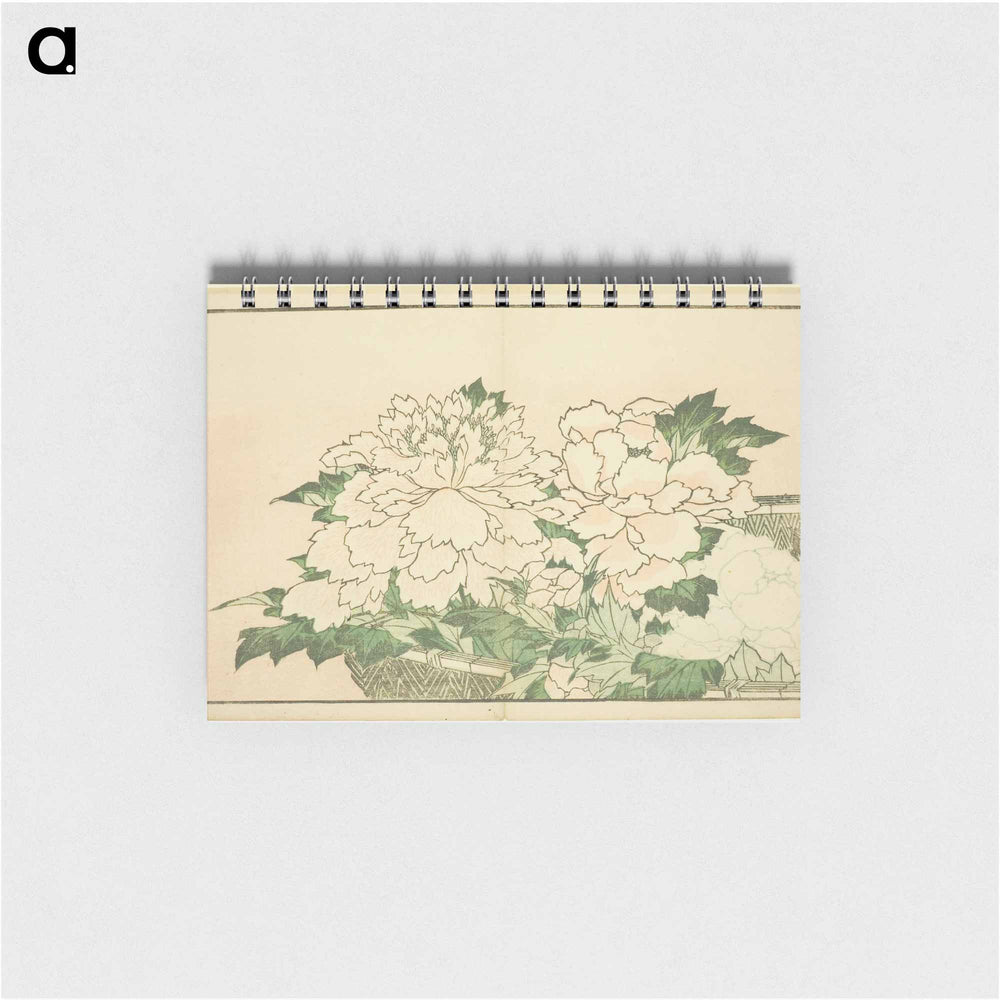 Hokusai's Chrysanthemums in a Basket - 葛飾 北斎 Memo.