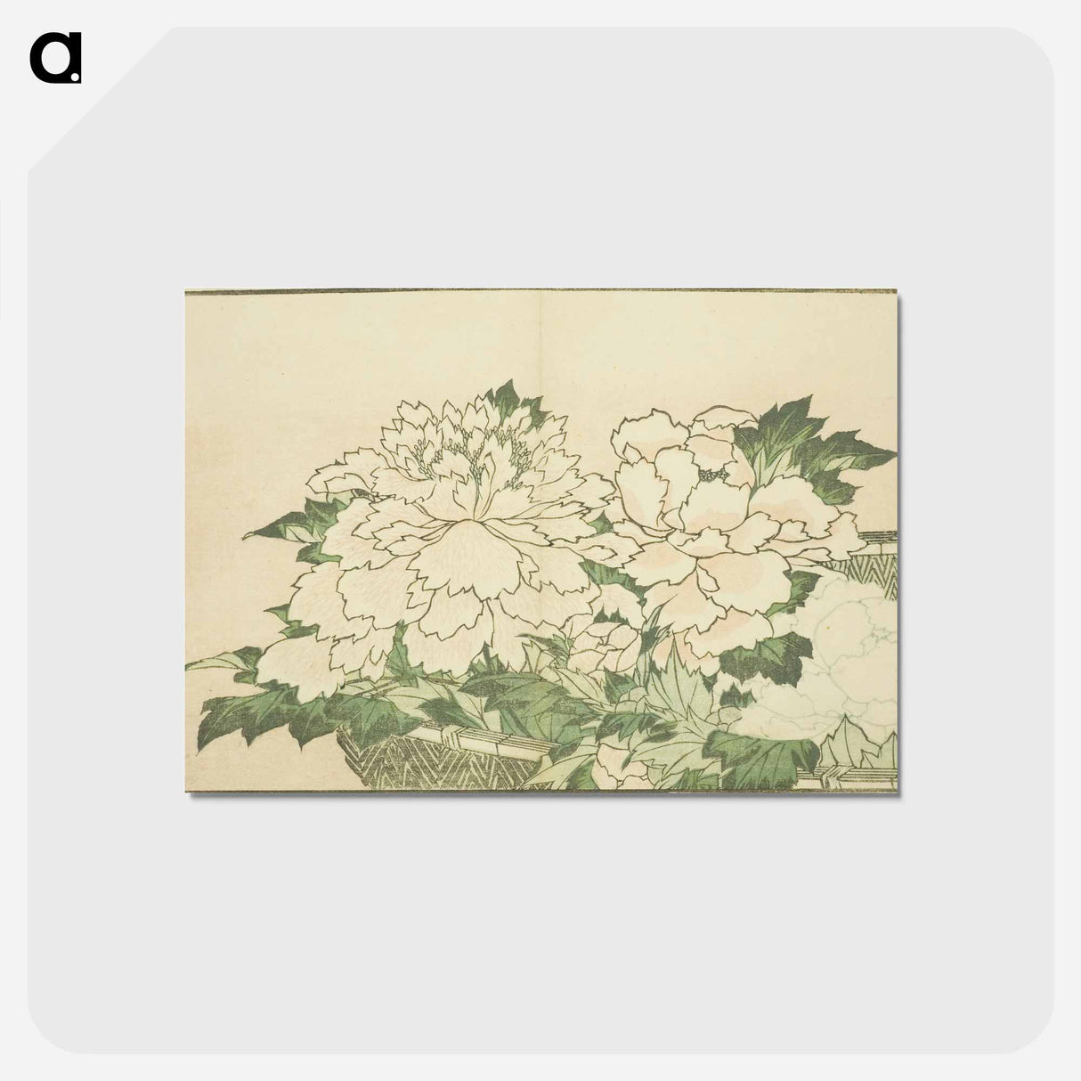 アートポストカード-Hokusai's Chrysanthemums in a Basket - 葛飾 北斎 Postcard.
