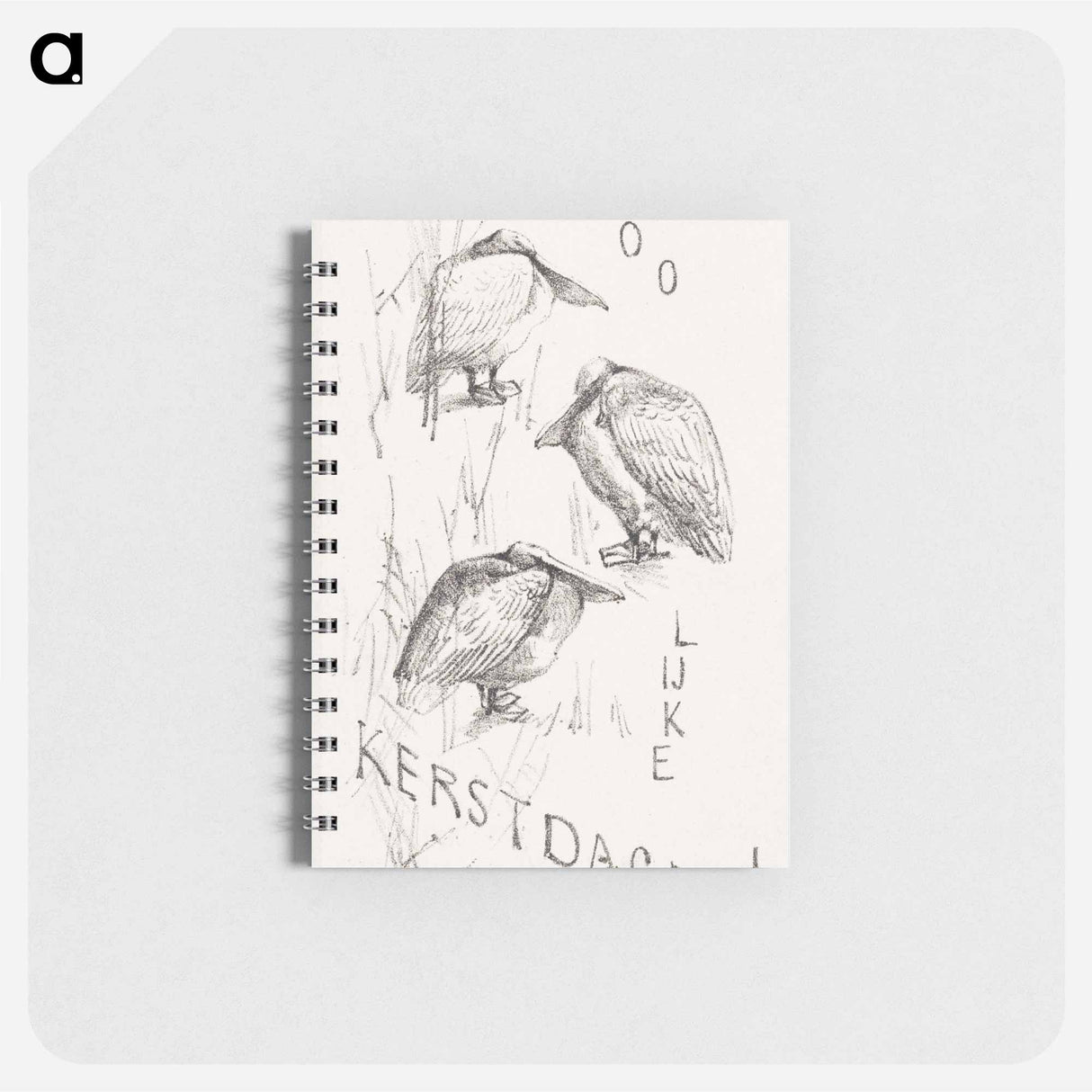 Kerstkaart met drie pelikanen - テオ ヴァン ホイテマ Memo.