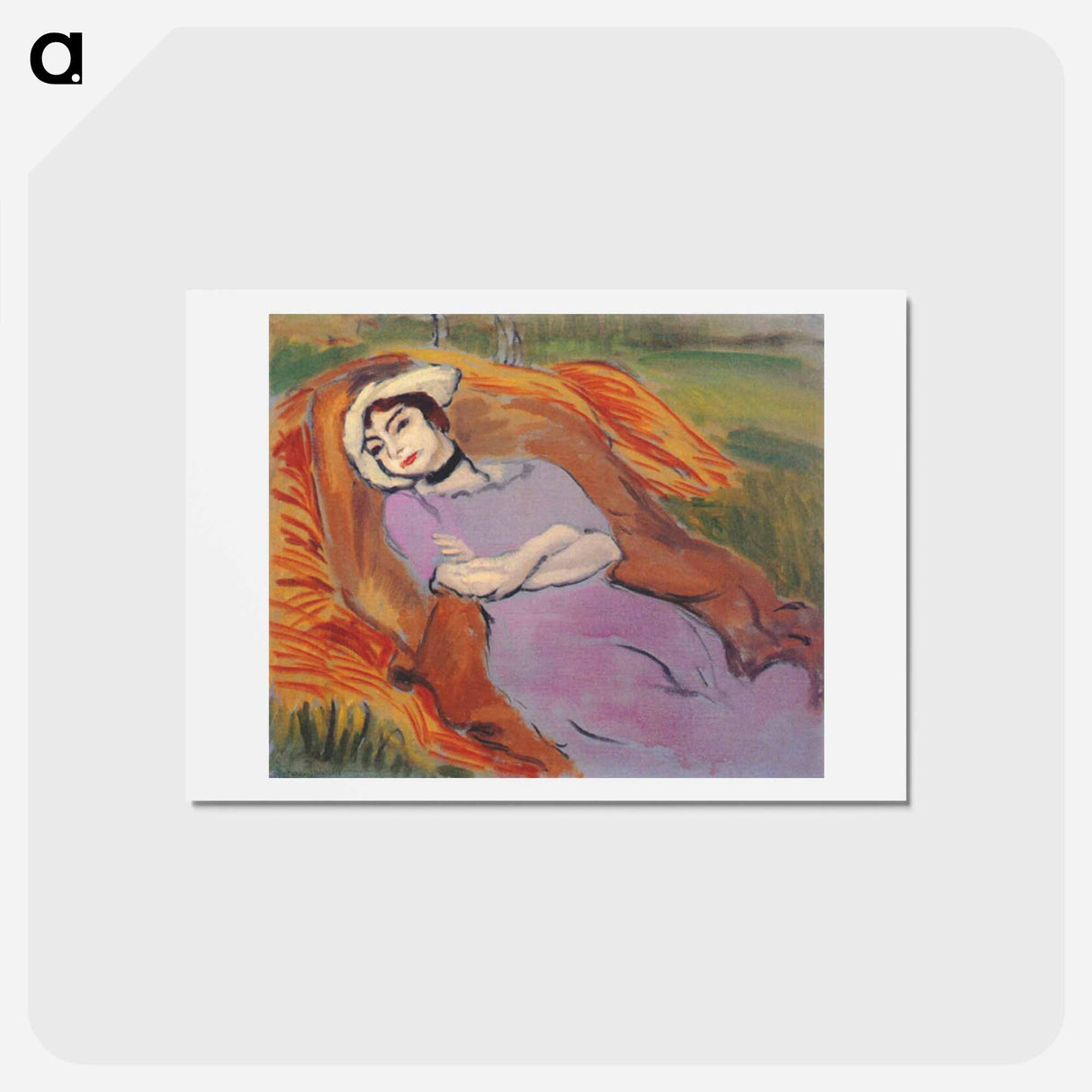 アートポストカード-Reclining Woman in a Landscape (Marguerite) - アンリ マティス Postcard.