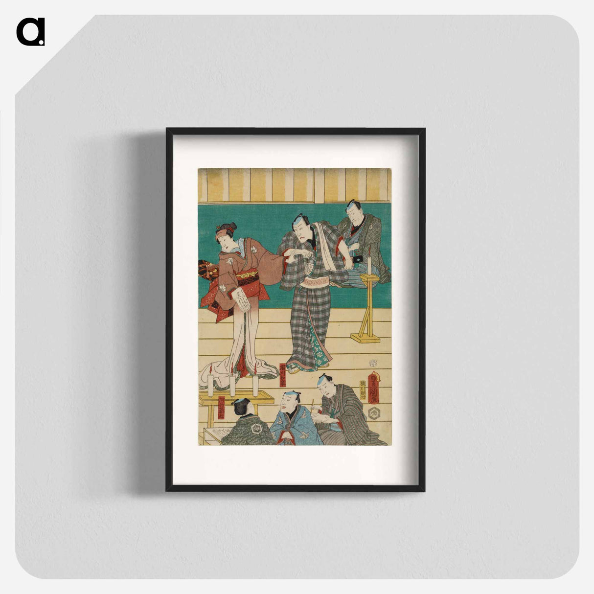 Center Sheet of a Pentaptych
- 歌川 国貞 Poster.