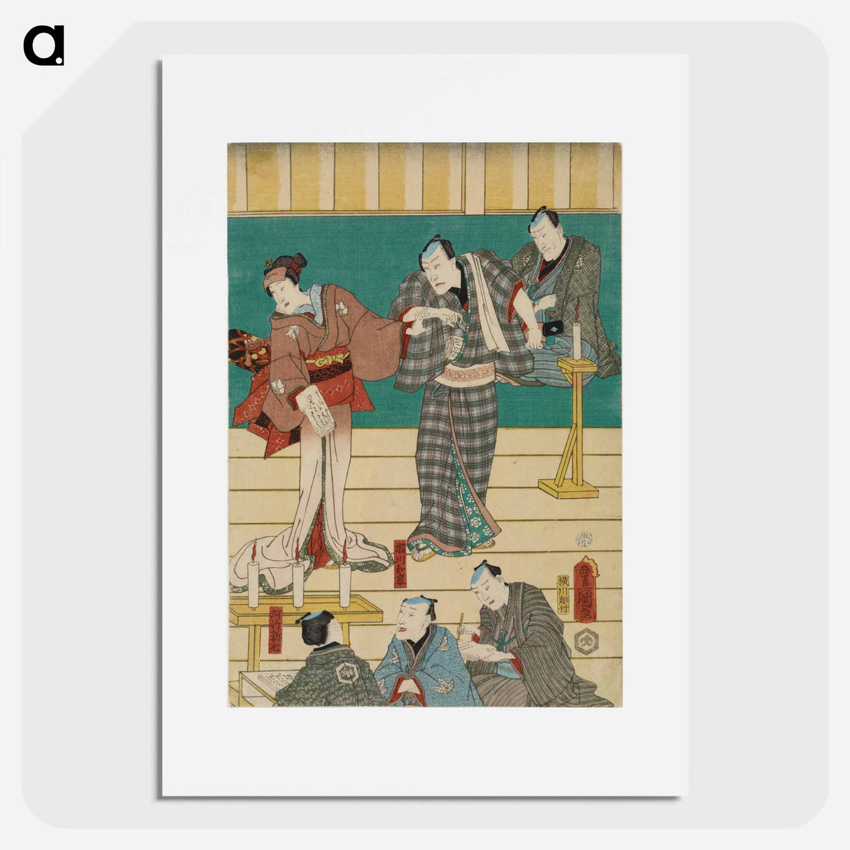 Center Sheet of a Pentaptych
- 歌川 国貞 Poster.