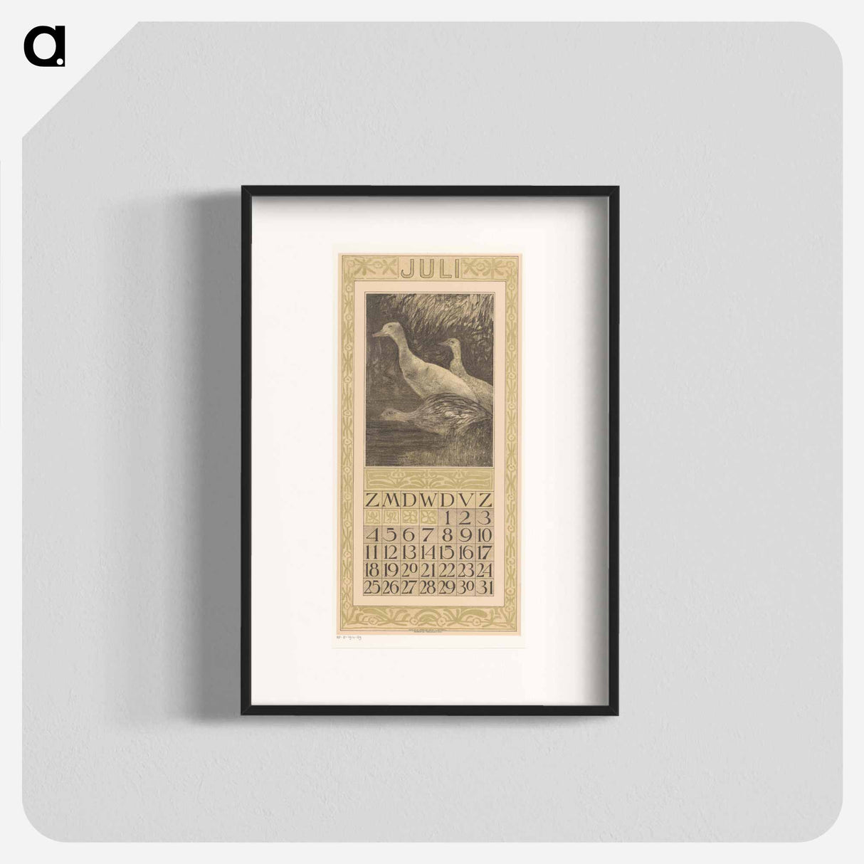 July's calendar falls dry in the water - Theo van Hoytema Poster.