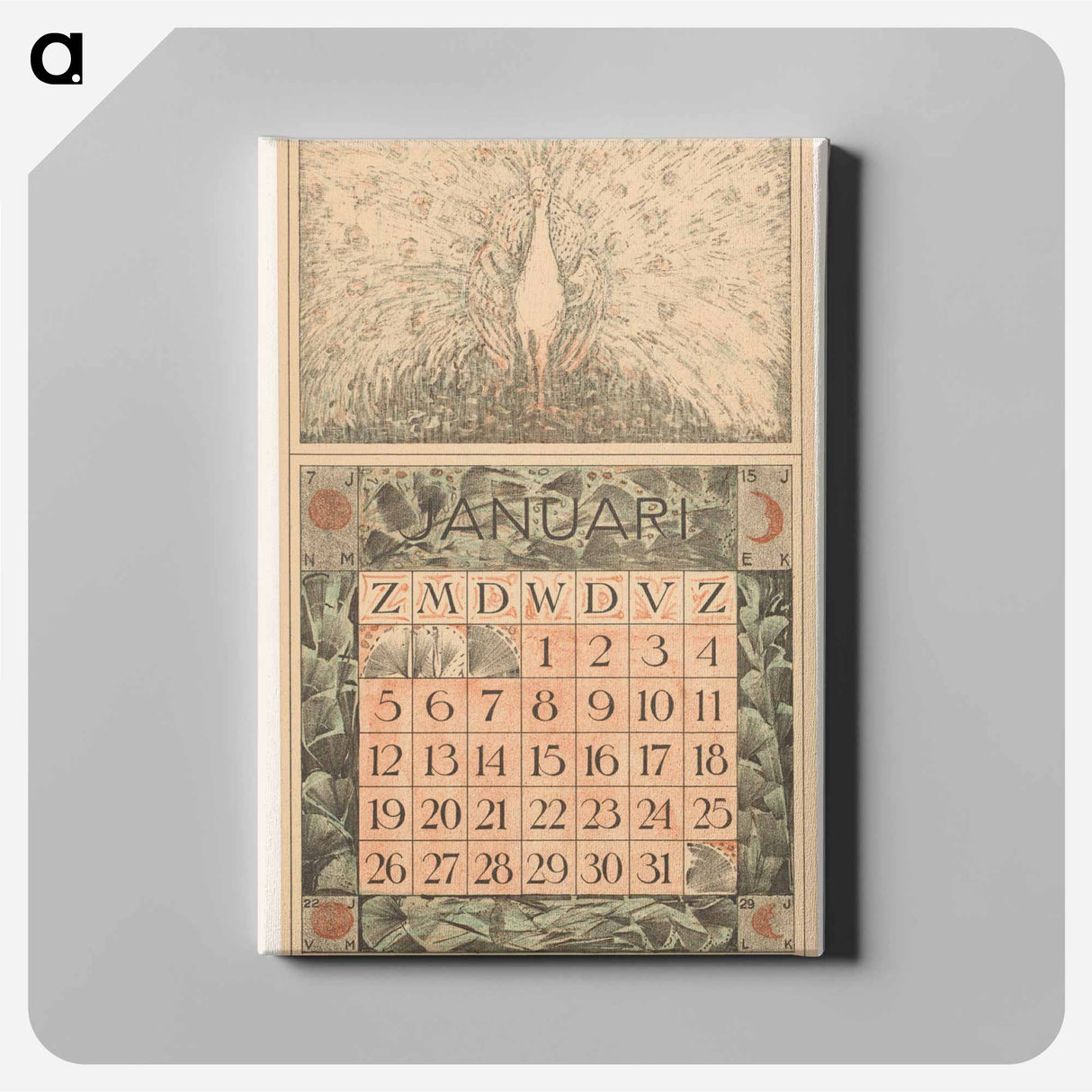 January calendar with flawed design - Theo van Hoytema Canvas.