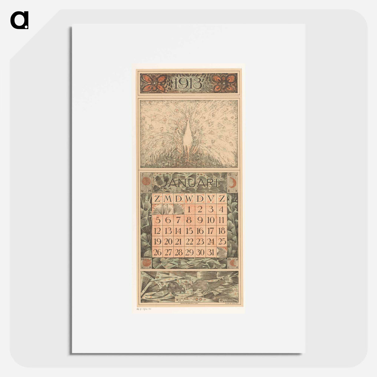 January Calendar with Pronken Pauw - Theo van Hoytema Poster.