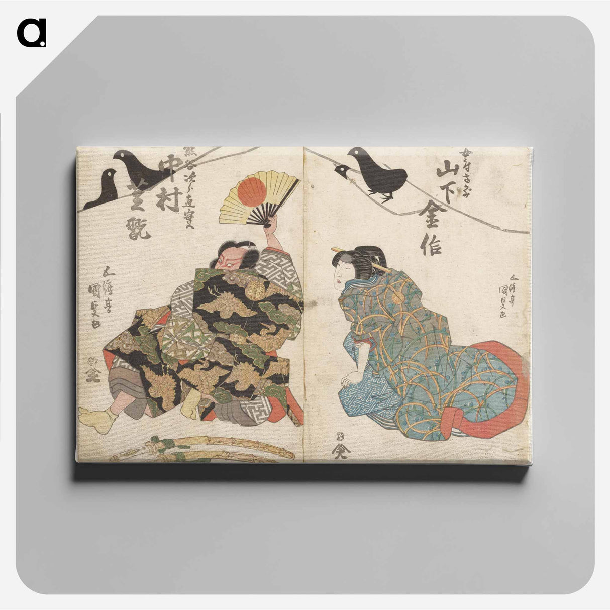 アートパネル-Diptych Depicting a Seated Man in Kimono
- 歌川 国貞 Canvas.