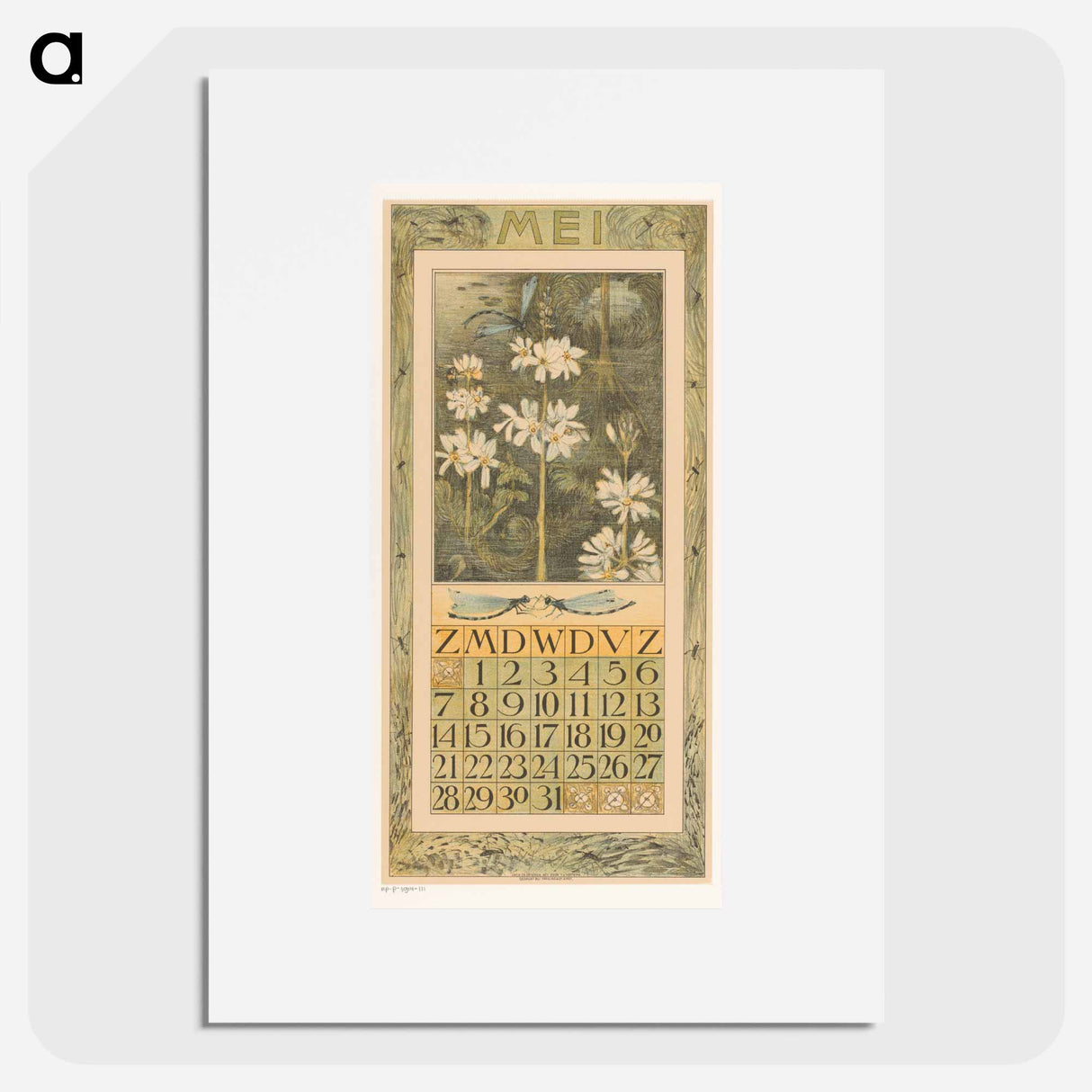 My calendar is filled with water plants in a book - Theo van Hoytema Poster.