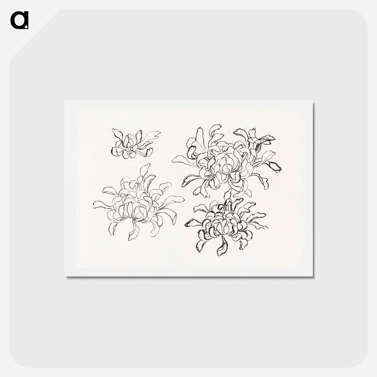 アートポストカード-Hokusai's chrysanthemum - 葛飾 北斎 Postcard.