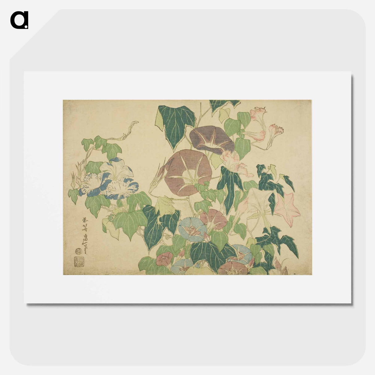 アートポスター-Hokusai's morning glory - 葛飾 北斎 Poster.