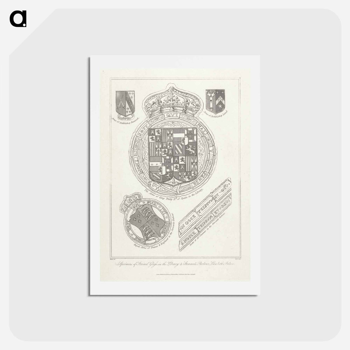 アートポストカード-Specimens of Stained Glass in the Library and Stewards Parlour Lambeth Palace
- イェール大学アートギャラリー Postcard.