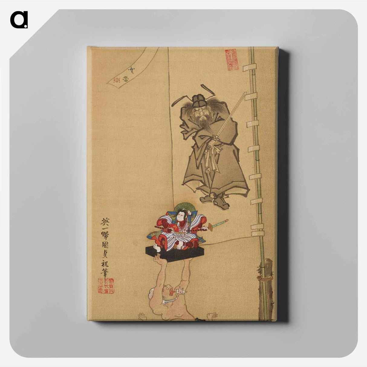 アートパネル-Festival Scene with Dancer, Samurai Figurine, and Shoki Banner
- 歌川 国貞 Canvas.