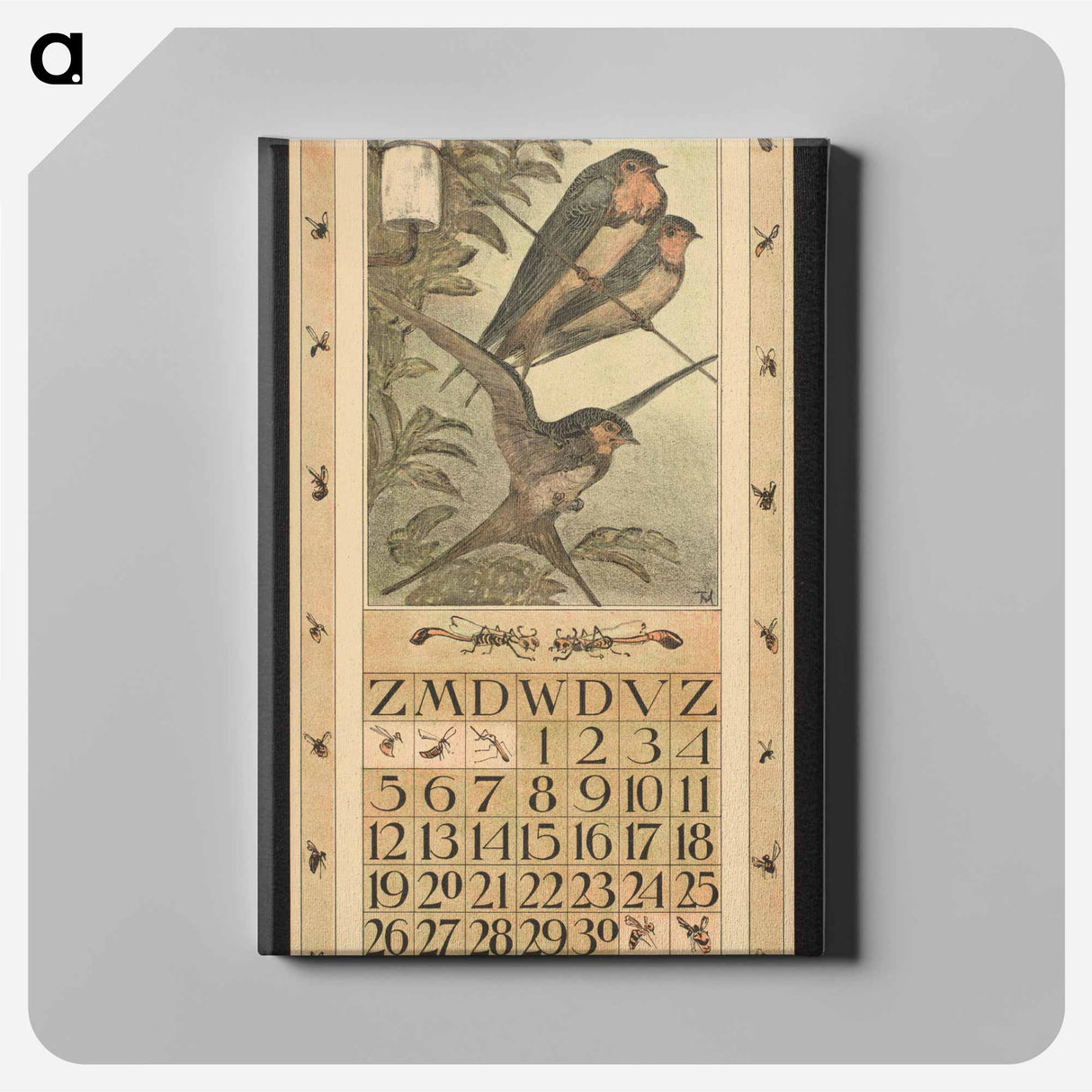 Hand drawn cartoons on a telephone - Theo van Hoytema Canvas.