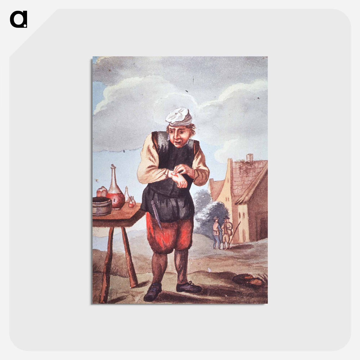 アートポストカード-Man Cleaning a Wound on His Hand
- 国立医学図書館 Postcard.