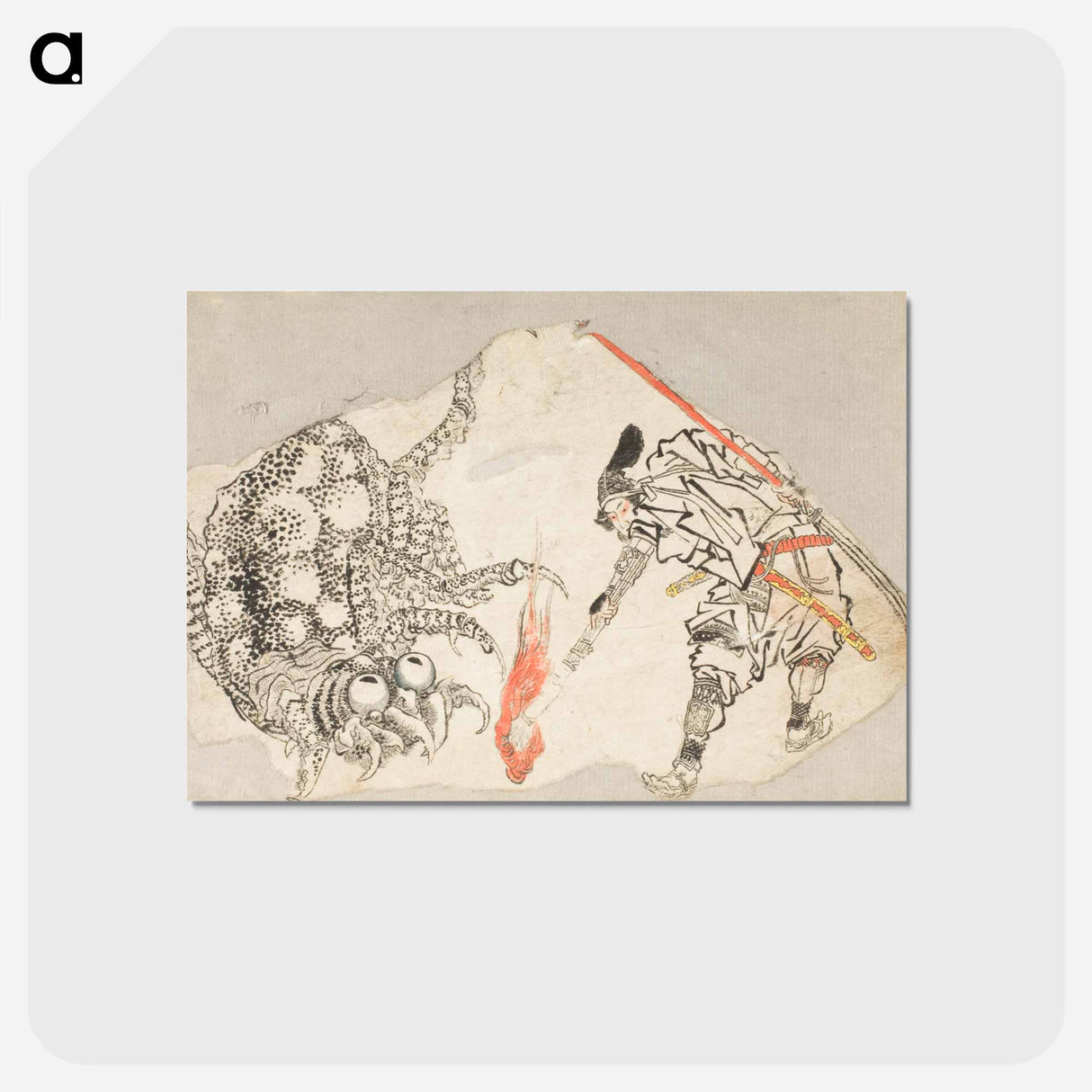 アートポストカード-Hokusai's Enormous spider - 葛飾 北斎 Postcard.