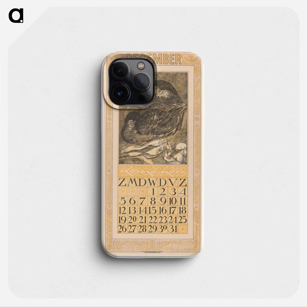 Calendar December meets two slapende eenden - Theo van Hoytema Phone Case.