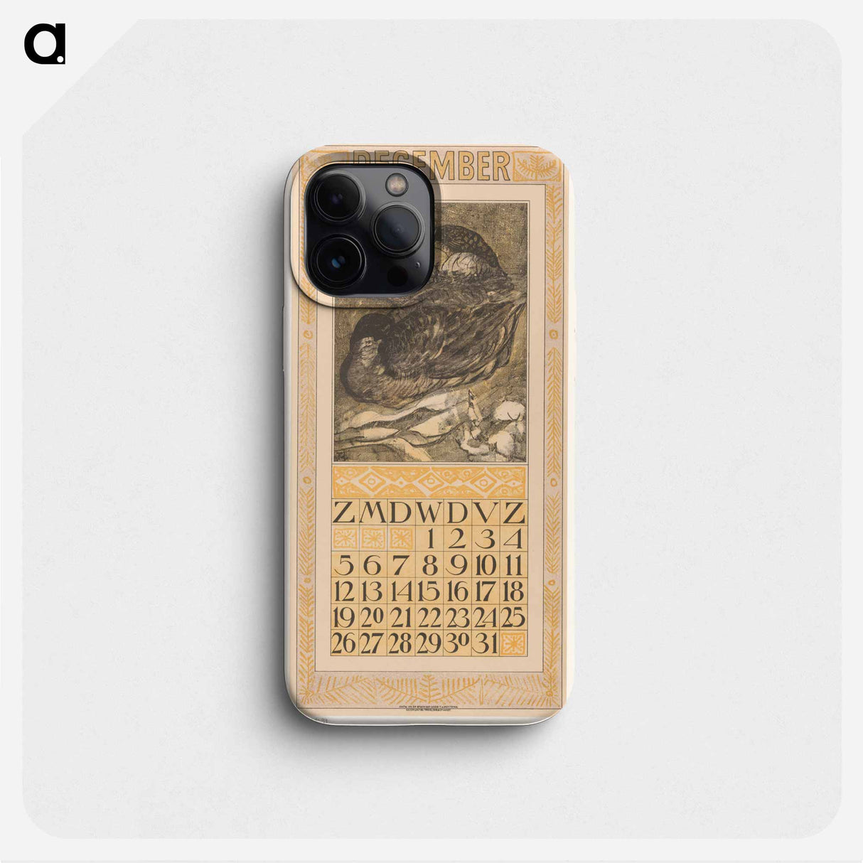 Calendar December meets two slapende eenden - Theo van Hoytema Phone Case.