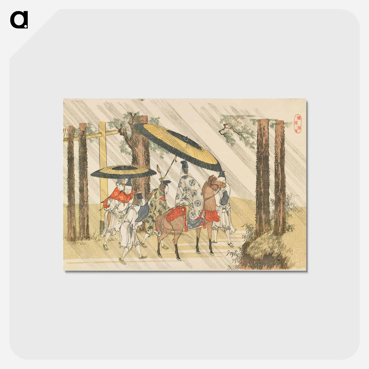 アートポストカード-Aridōshi Shrine - 葛飾 北斎 Postcard.