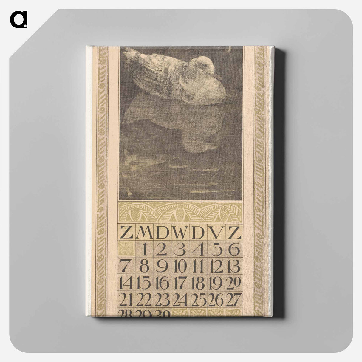 Kalenderblad november met drijvende eend - テオ ヴァン ホイテマ Canvas.