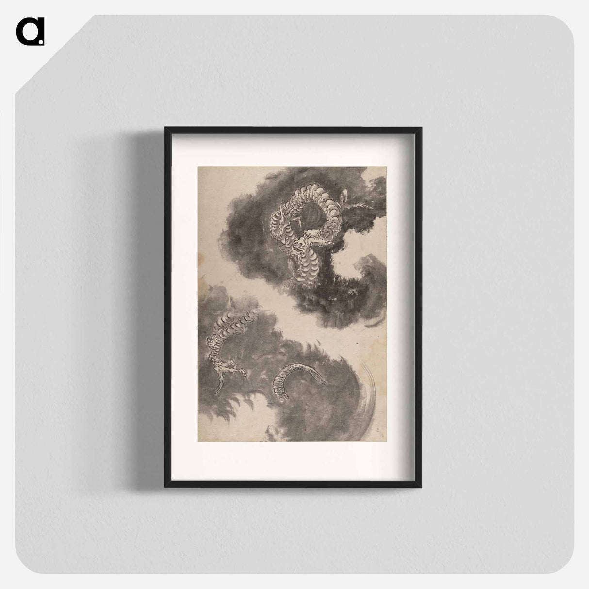 アートポスター-Katsushika Hokusai’s Japanese dragons, Album of Sketches - 葛飾 北斎 Poster.