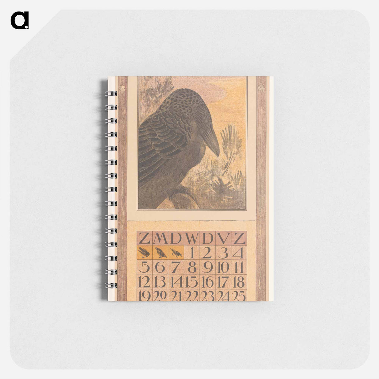 Kalenderblad november met kraai - テオ ヴァン ホイテマ Memo.