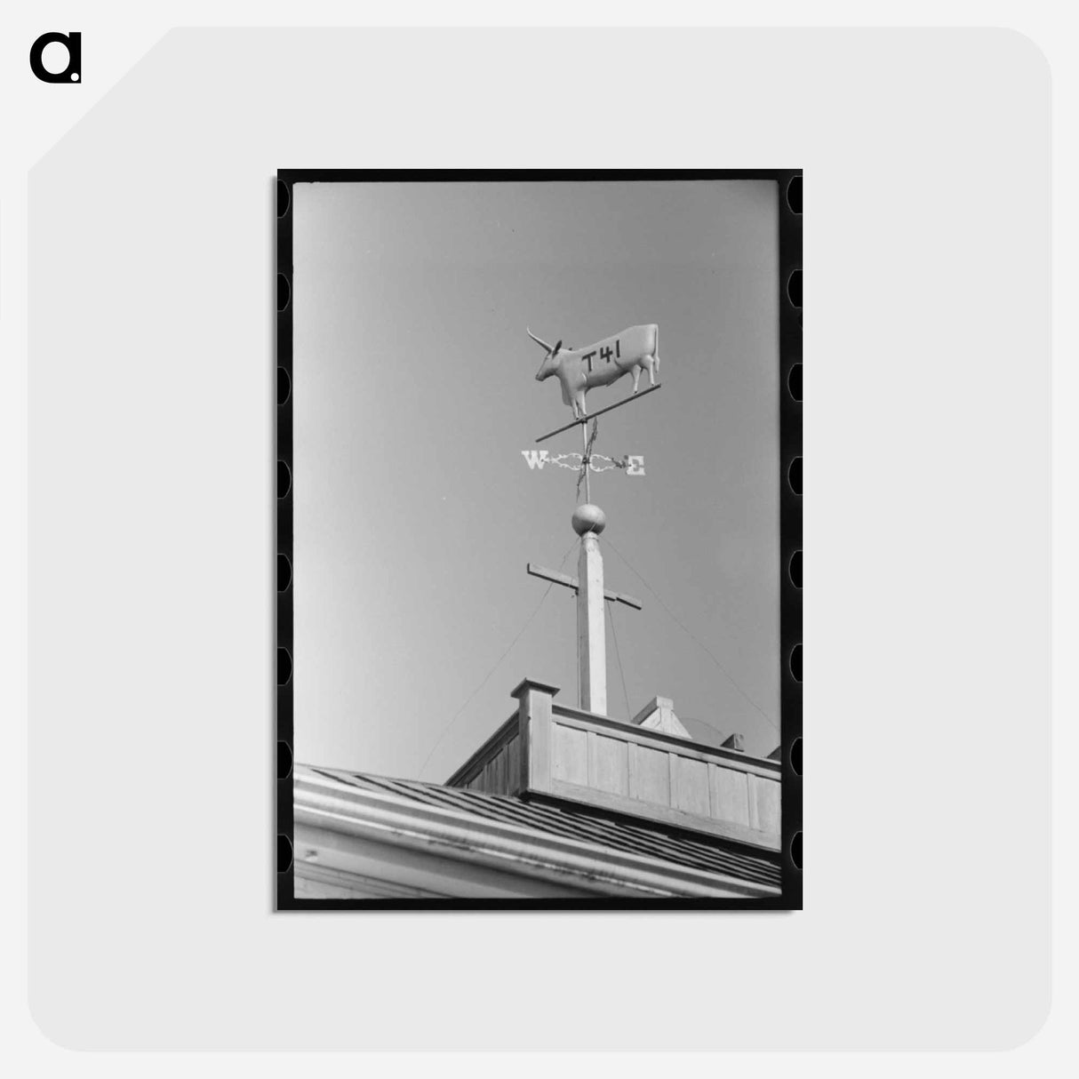 アートポストカード-Weather Vane and Cattle Brand
- ラッセル リー Postcard.