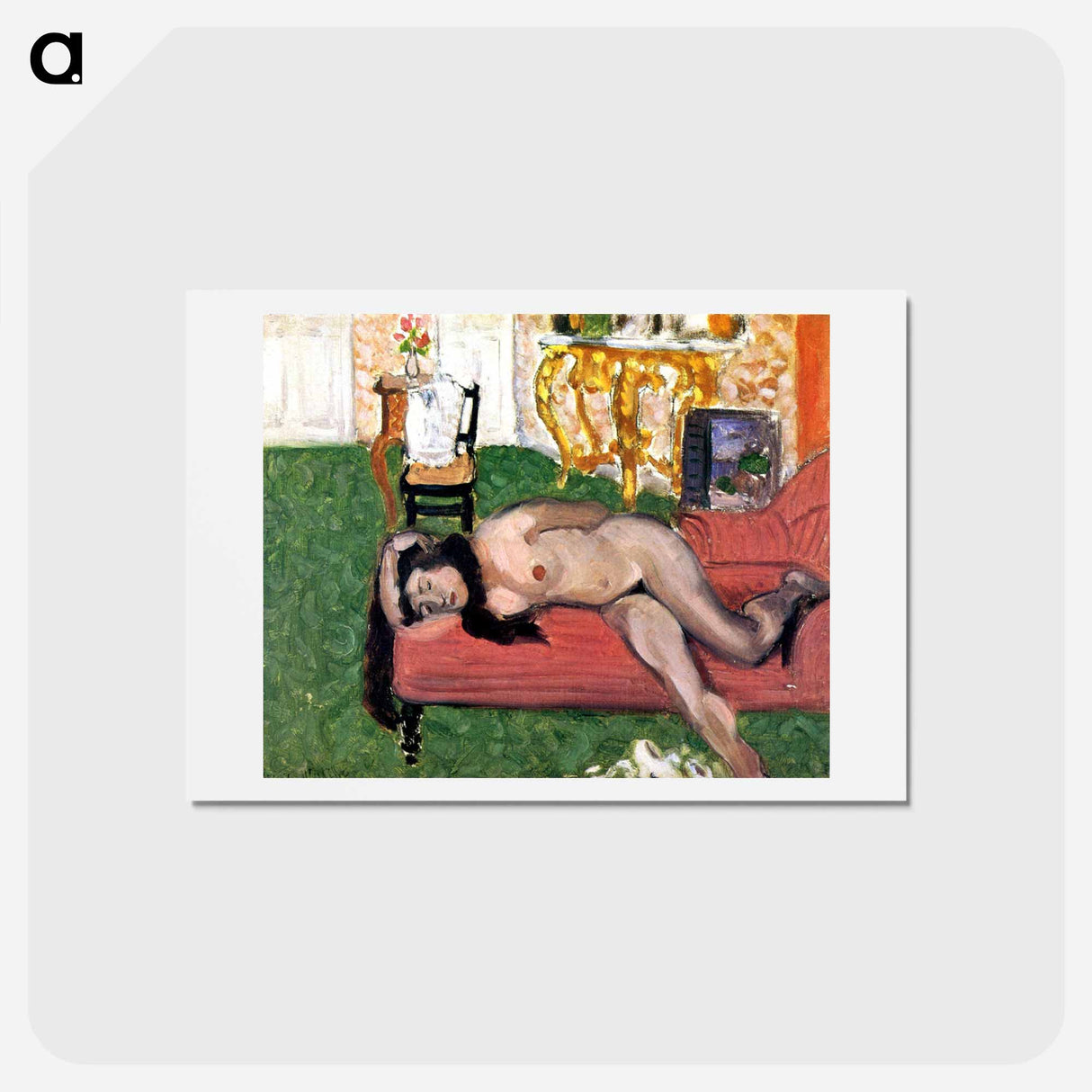 アートポストカード-Woman on a Couch - アンリ マティス Postcard.