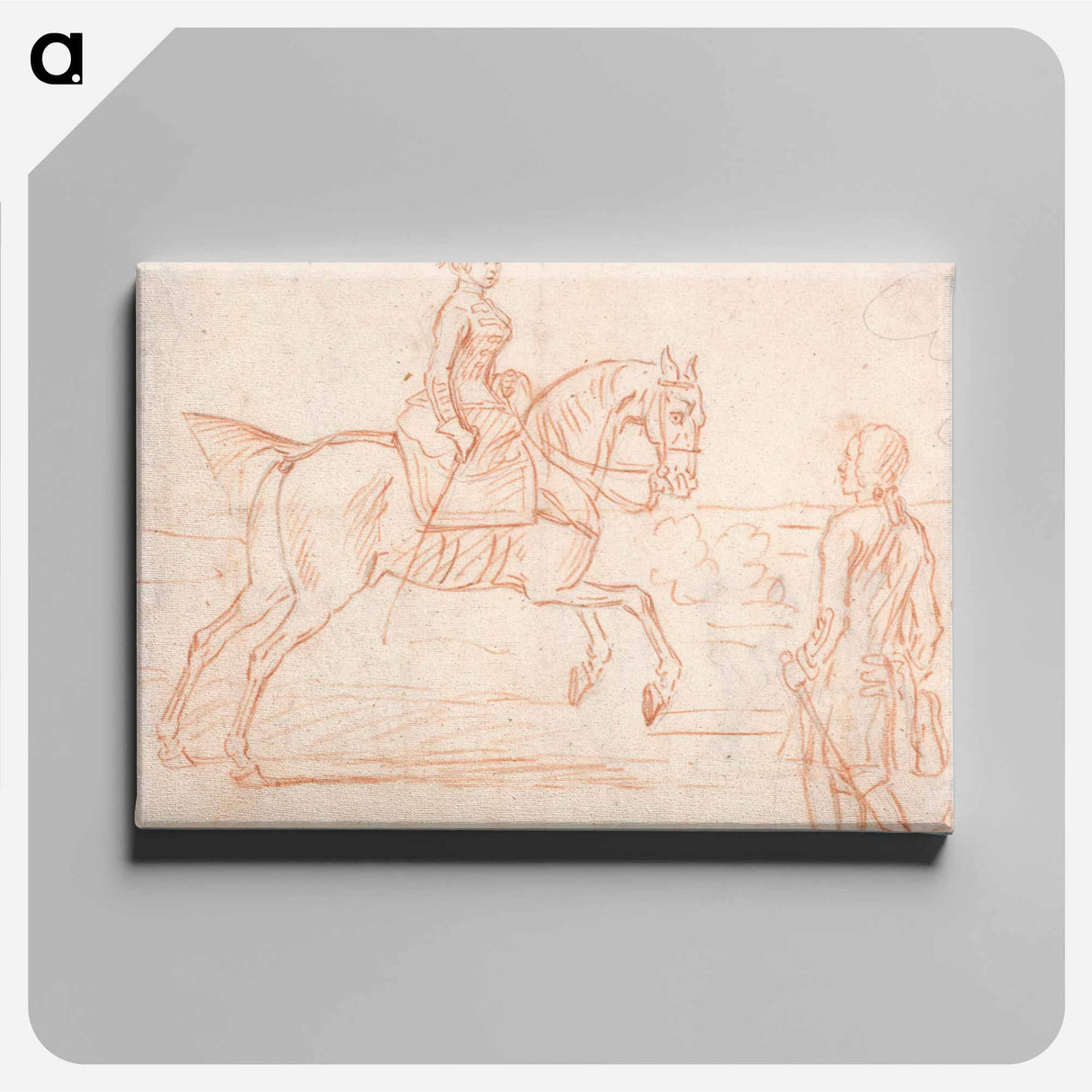 アートパネル-A Lady Riding Side-Saddle, Turns to Look at a Dismounted Rider
- イェール大学アートギャラリー Canvas.