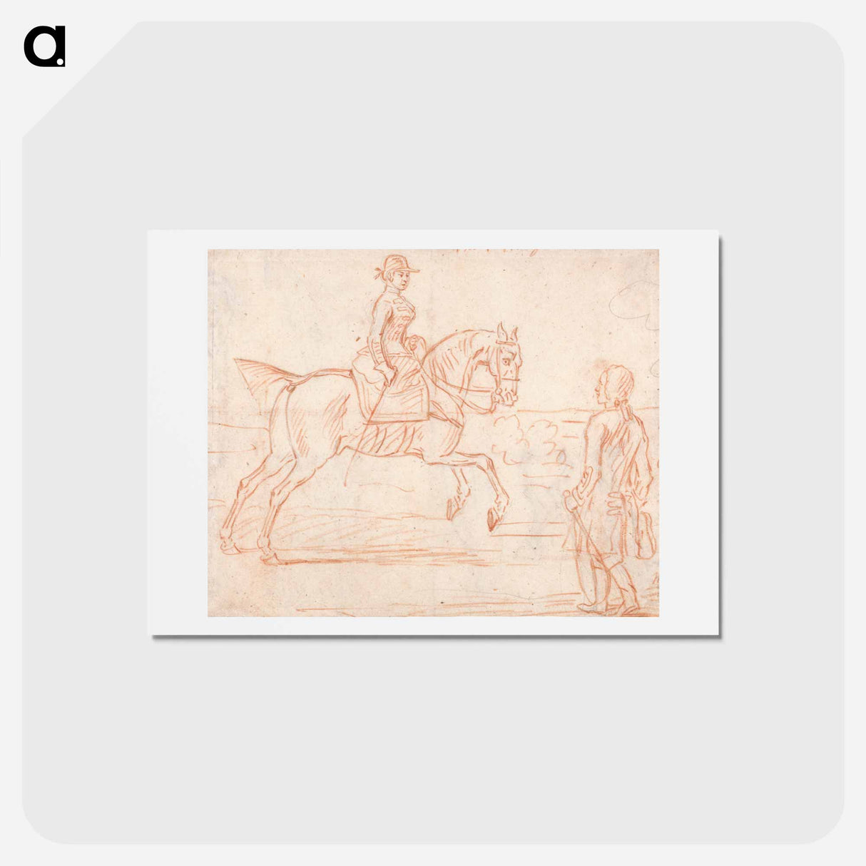 アートポストカード-A Lady Riding Side-Saddle, Turns to Look at a Dismounted Rider
- イェール大学アートギャラリー Postcard.