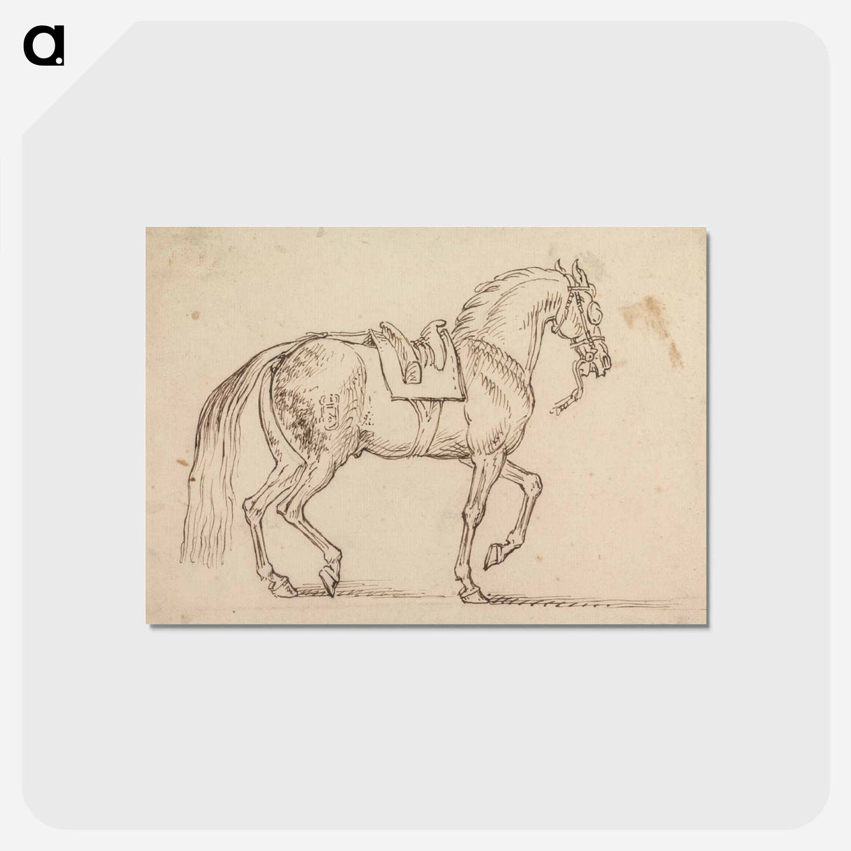 アートポストカード-Saddled Horse, with a Crest Branded on His Flank, Walking to Right
- イェール大学アートギャラリー Postcard.