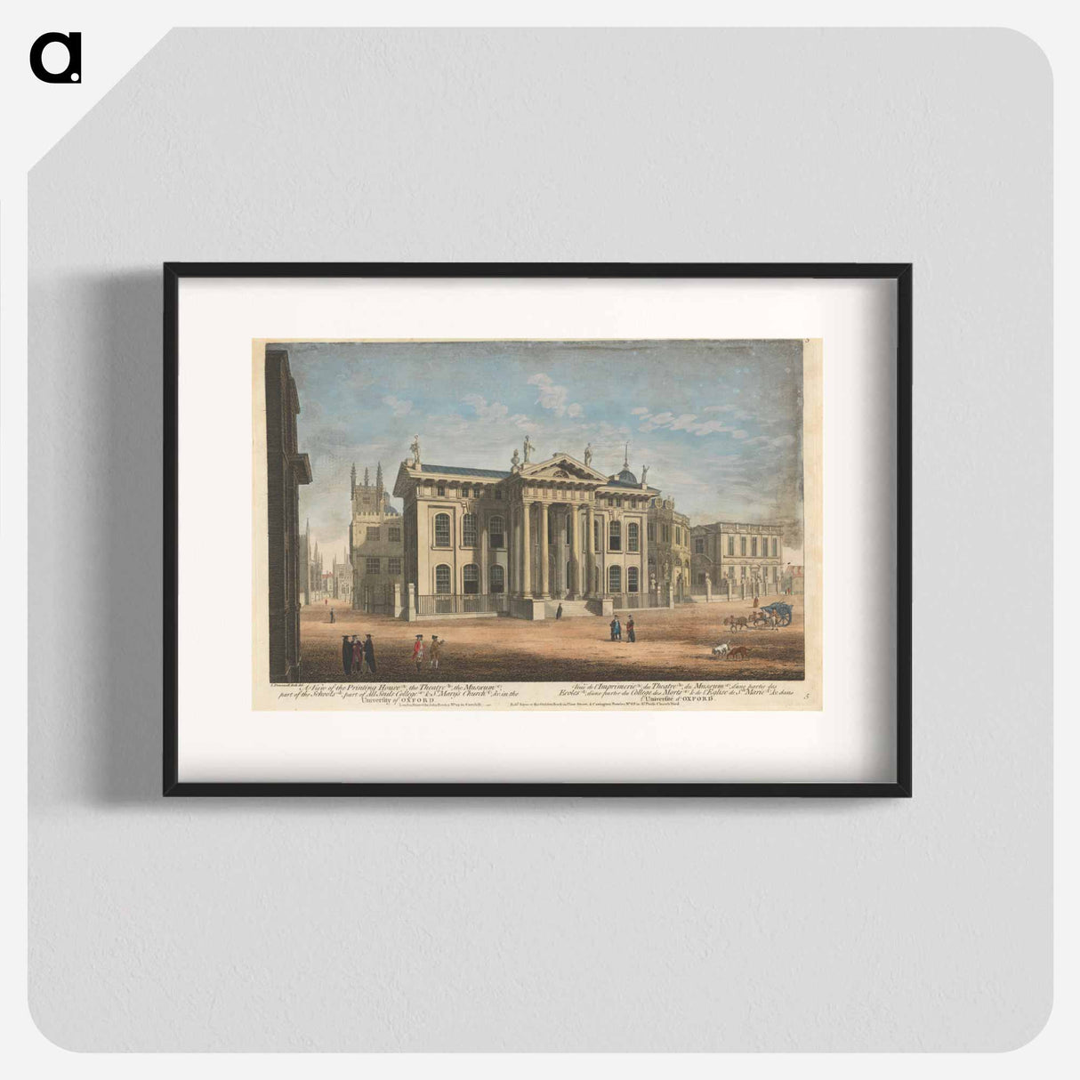 アートポスター-A View of the Printing House (a), the Theatre (b), the Museum (c), part of the Schools (d), part of All Souls College (e), & St. Mary's Church (f), & c. in the University of Oxford
- イェール大学アートギャラリー Poster.