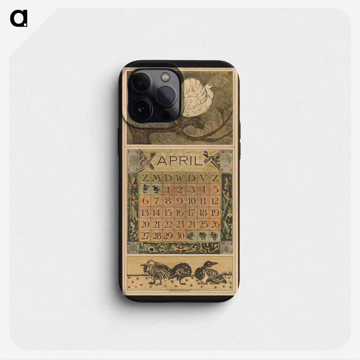 Calendar for April 1913 with two children on the beach - Theo van Hoytema Phone Case.