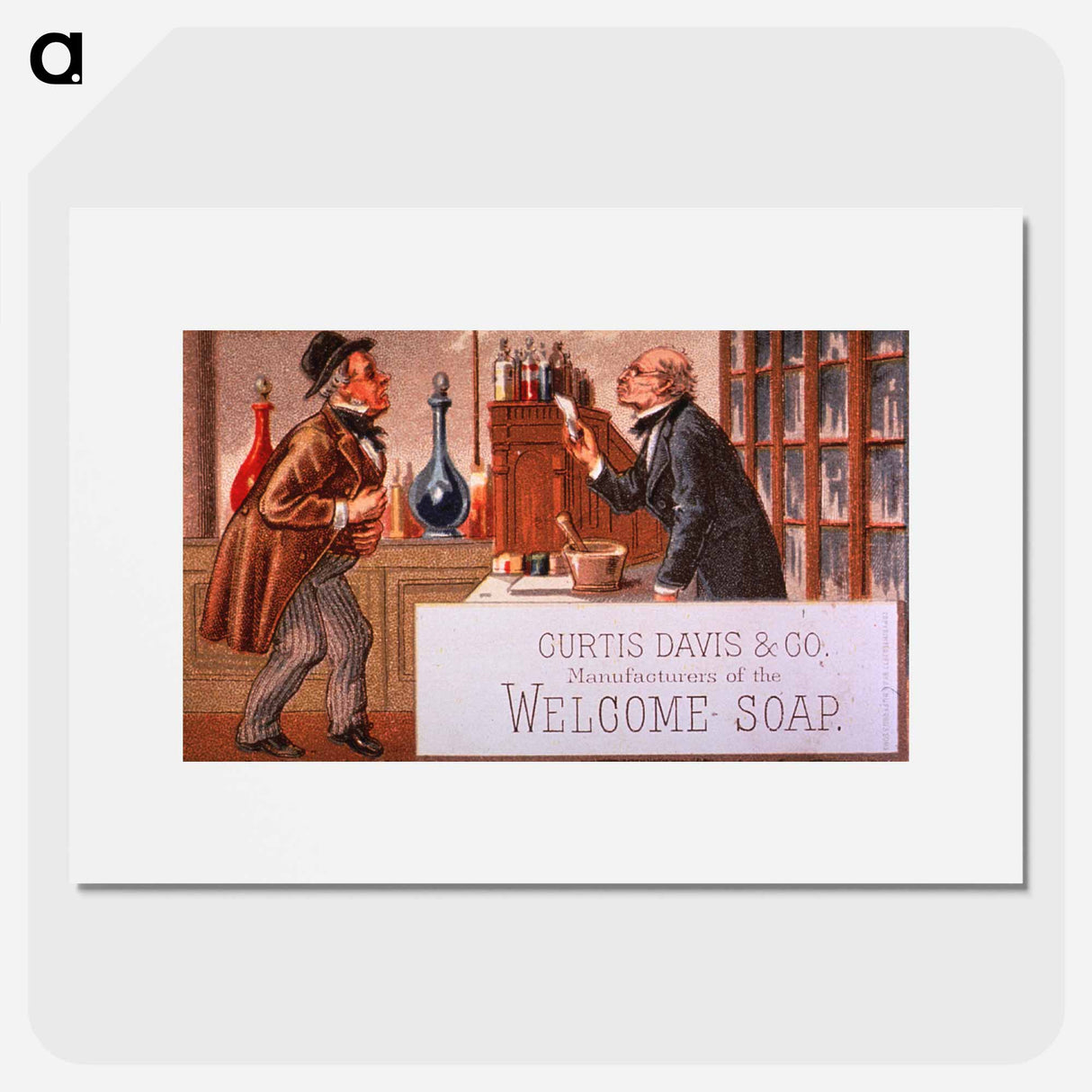 アートポスター-Welcome Soap Advertisement: Interior of a Late Nineteenth-Century Pharmacy
- 国立医学図書館 Poster.