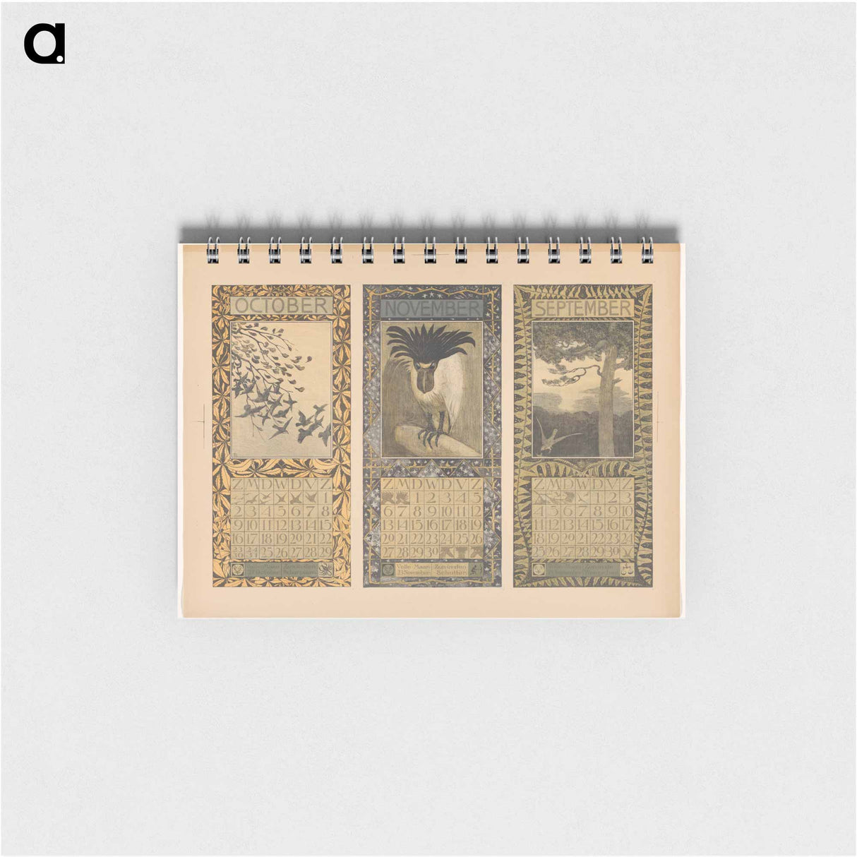 Kalenders voor oktober, november en september 1904 by Theo van Hoytema, Theo van Hoytema and Tresling and Comp - テオ ヴァン ホイテマ Memo.