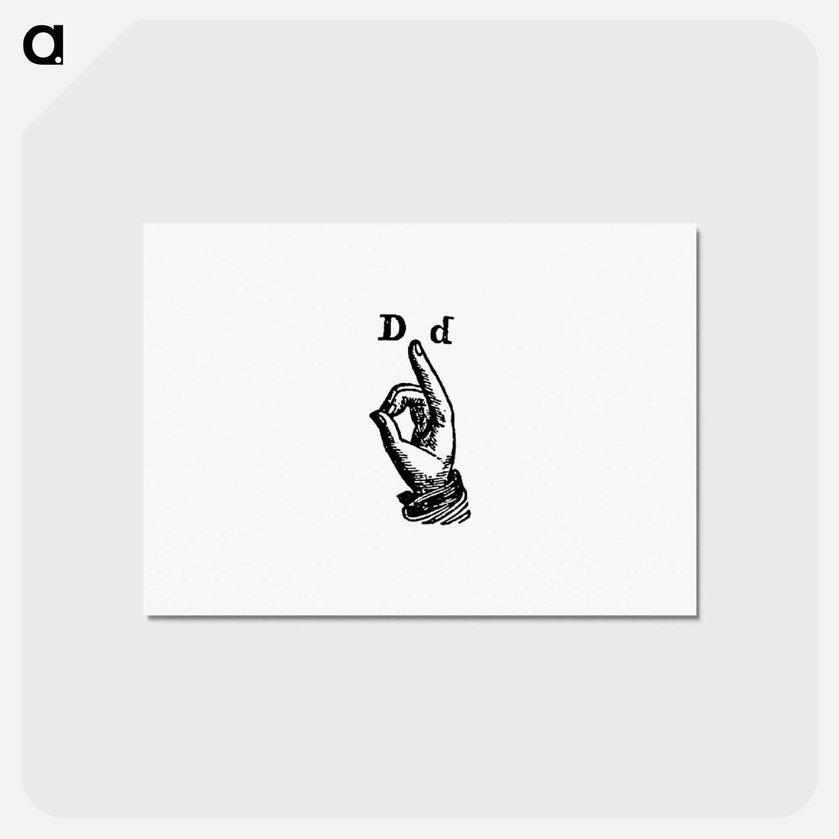 アートポストカード-Sign Language for Letter D from What I Saw in New York; or, a Bird's-Eye View of City Life
- 大英図書館 Postcard.