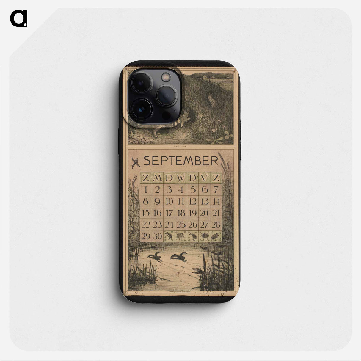 Calendar for September 1912 with contacts and merchandise by Theo van Hoytema - Theo van Hoytema Phone Case.