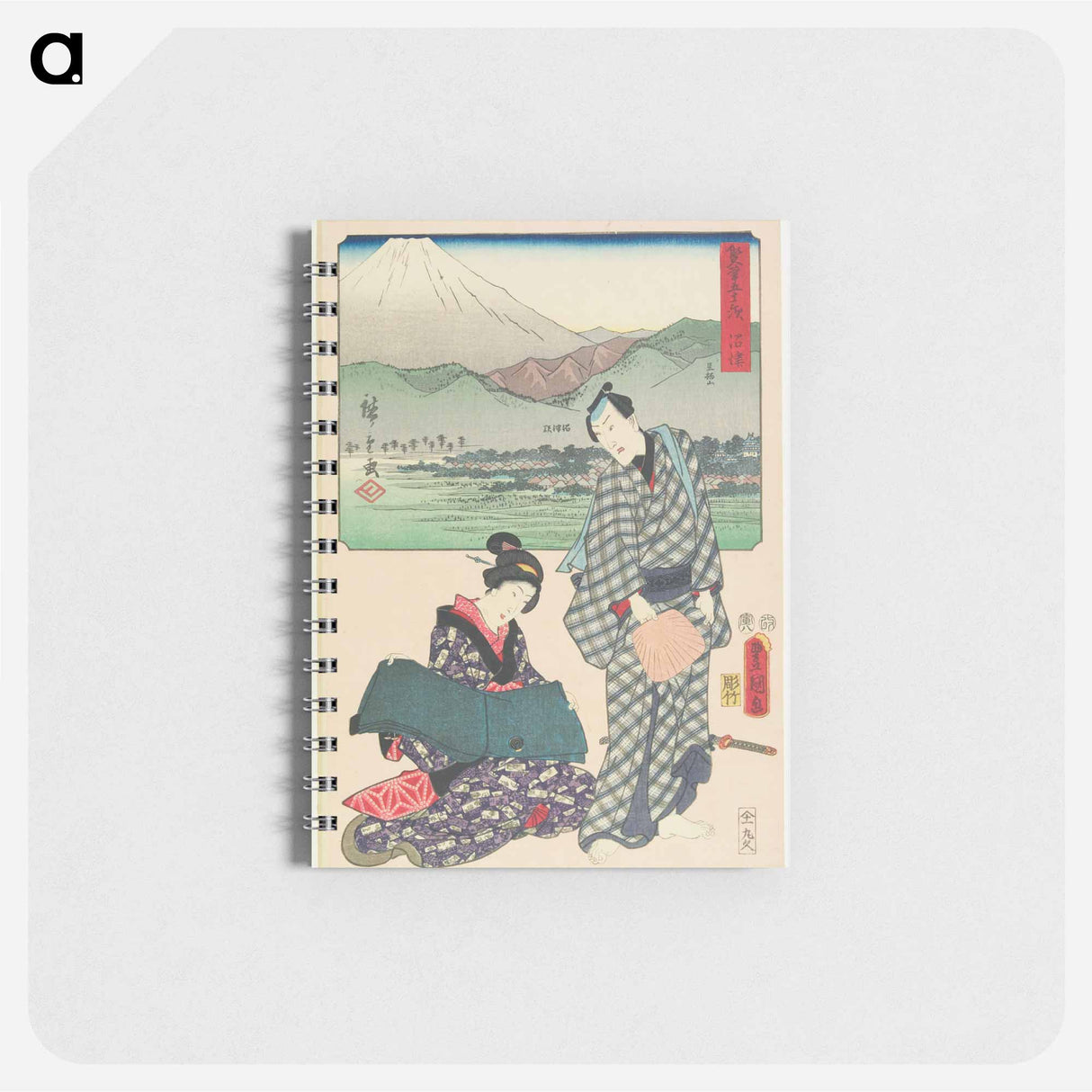 アートメモ帳-Numazu: The Ashigara Mountains and Numazu Station; Actor Bando Mitsugorō III as Jūbei, with Oyone
- 歌川 国貞 Memo.