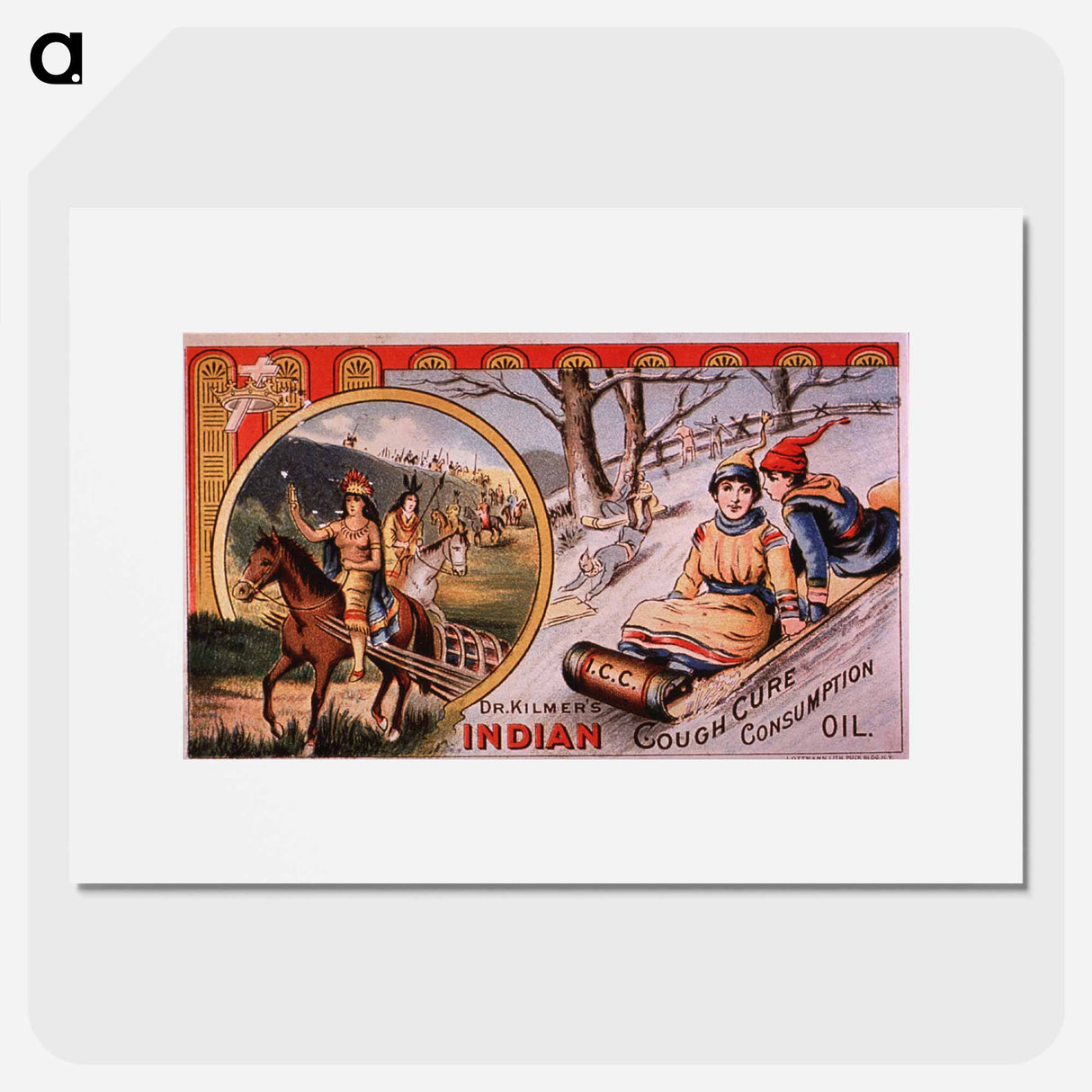 アートポスター-Dr. Kilmer's Indian Cough Cure Advertisement
- 国立医学図書館 Poster.