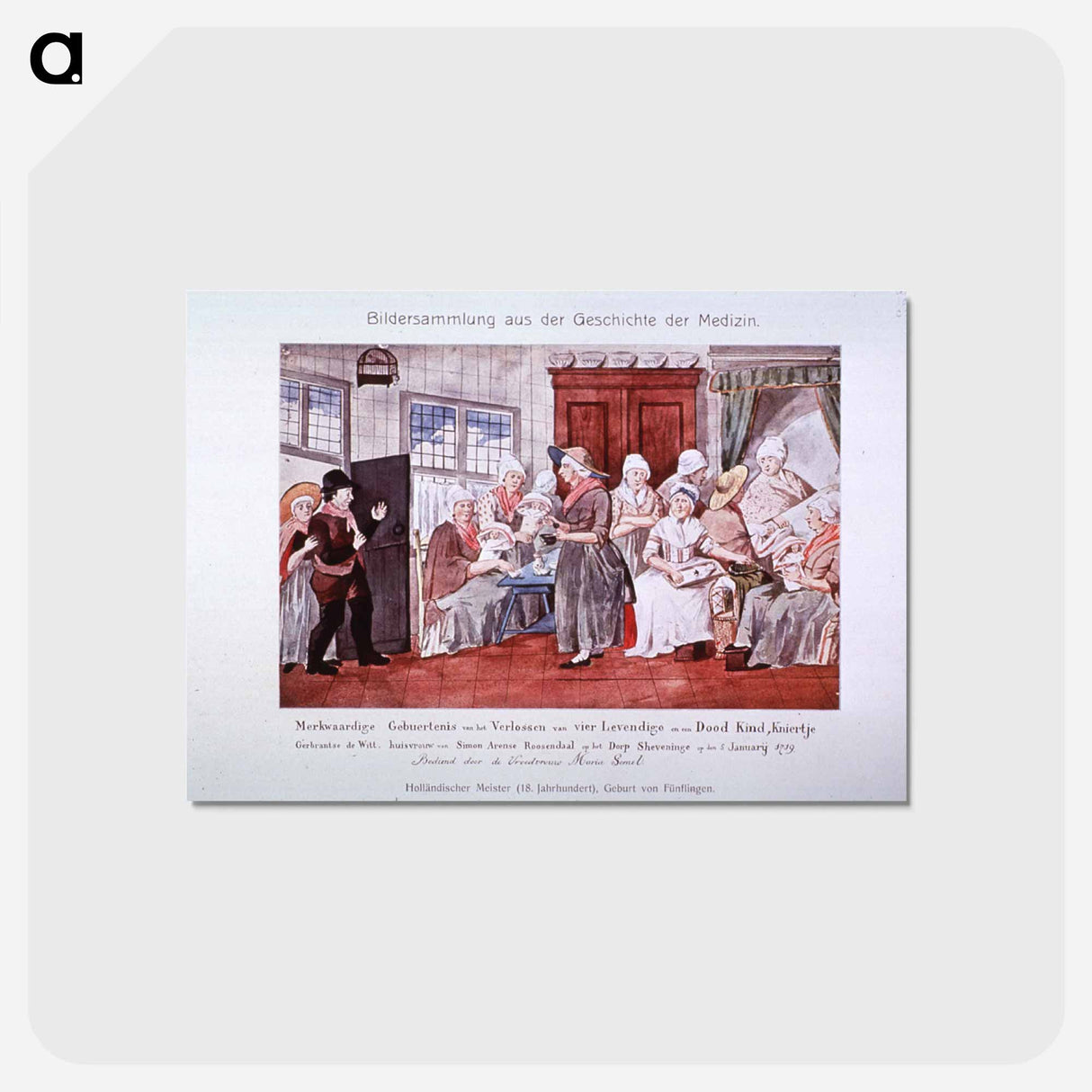 アートポストカード-Remarkable Event of the Deliverance of Four Living and One Dead Child, Kniertje
- 国立医学図書館 Postcard.