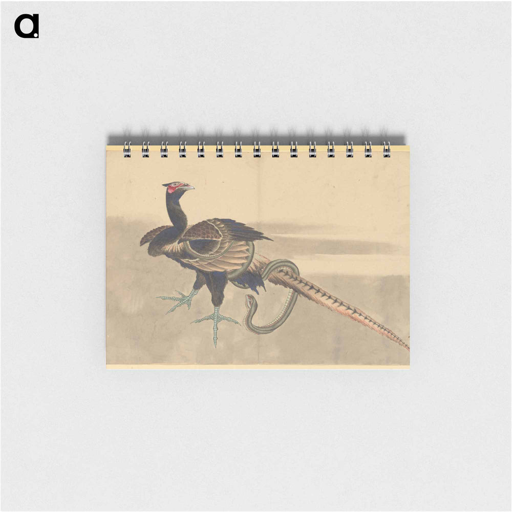 Pheasant and Snake - 葛飾 北斎 Memo.