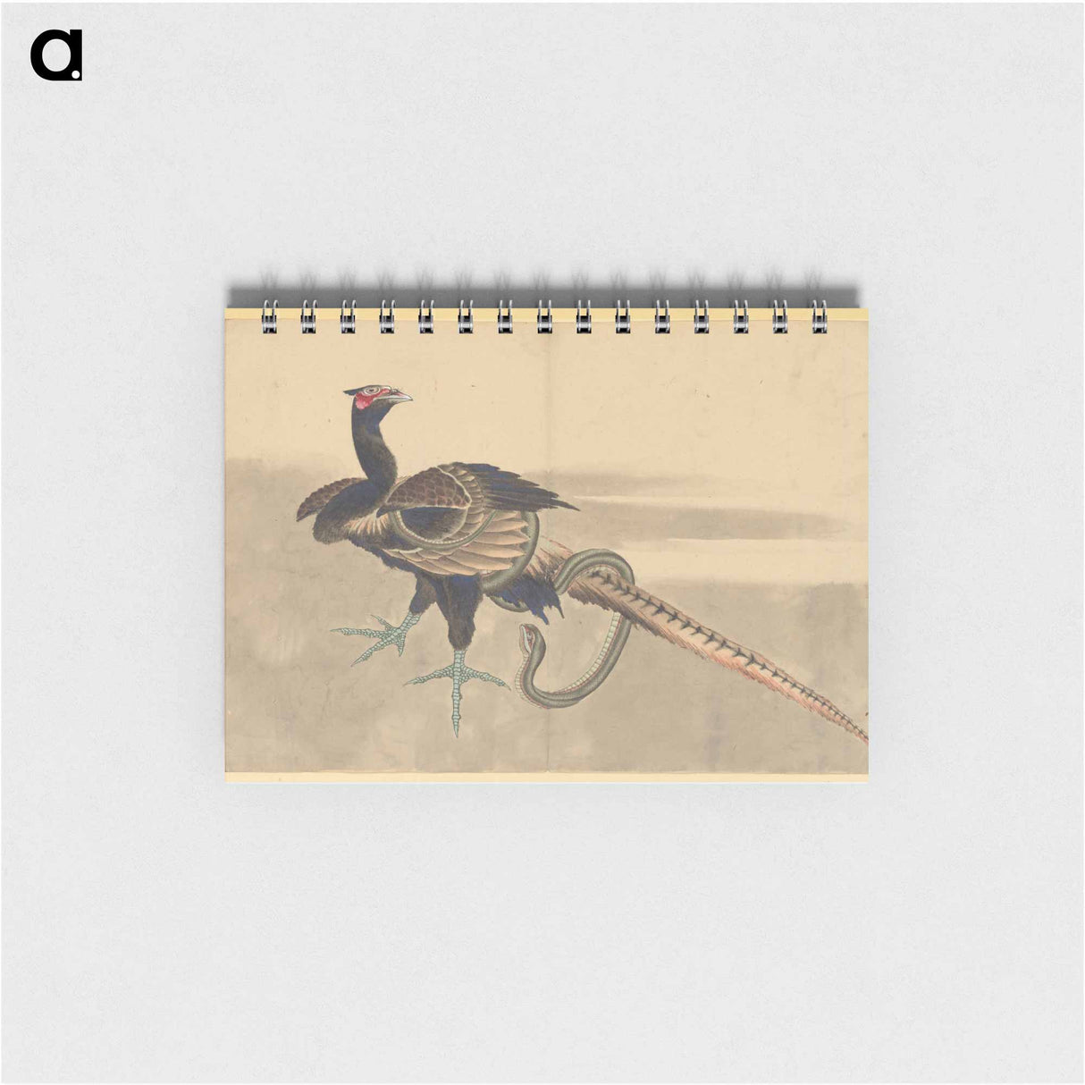 Pheasant and Snake - 葛飾 北斎 Memo.