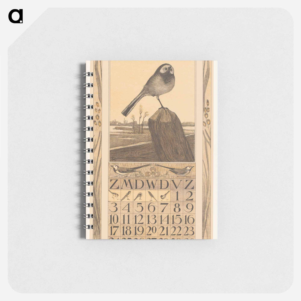 Kalenderblad april met kwikstaart - テオ ヴァン ホイテマ Memo.