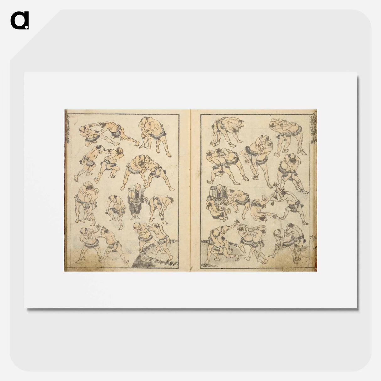 アートポスター-Random sketches by Hokusai volumes 1 to 11 - 葛飾 北斎 Poster.