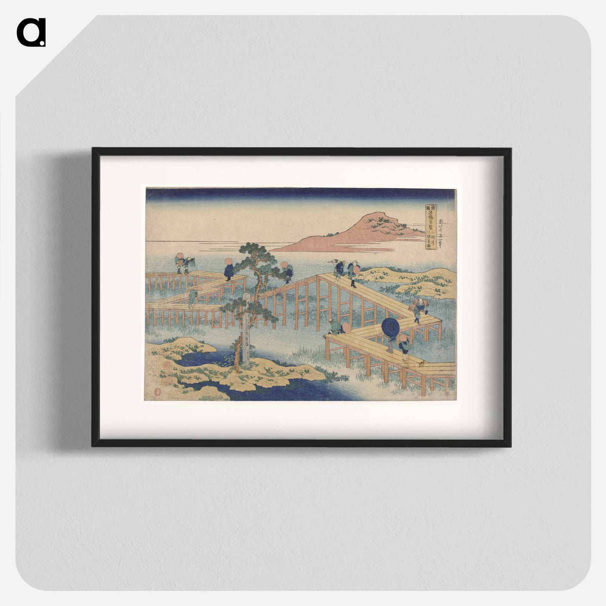 Ancient View of Yatsuhashi in Mikawa Province - Katsushika Hokusai Poster.