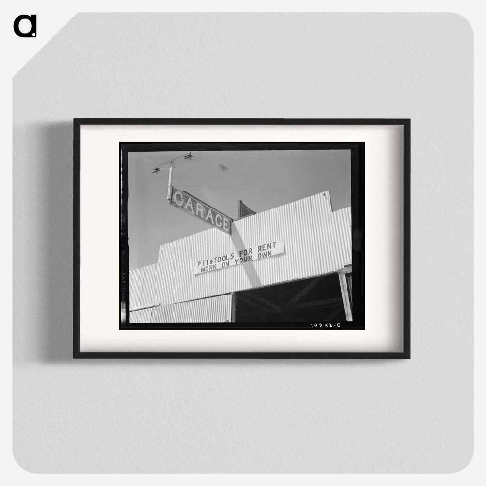 Untitled photo, possibly related to: US 99. Fresno County. "Pit and tools for rent--work on your own." California - Dorothea Lange Poster.