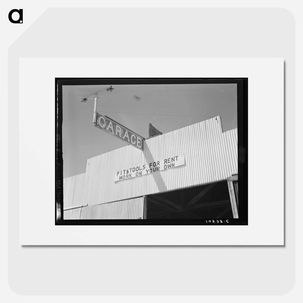 Untitled photo, possibly related to: US 99. Fresno County. "Pit and tools for rent--work on your own." California - Dorothea Lange Poster.