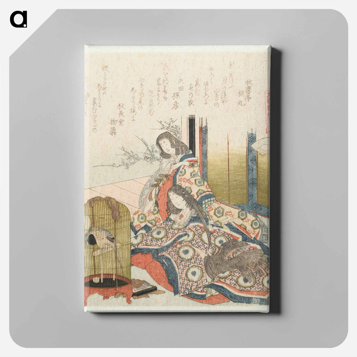 Two court ladies in clothing from the Heian period - Katsushika Hokusai Canvas.