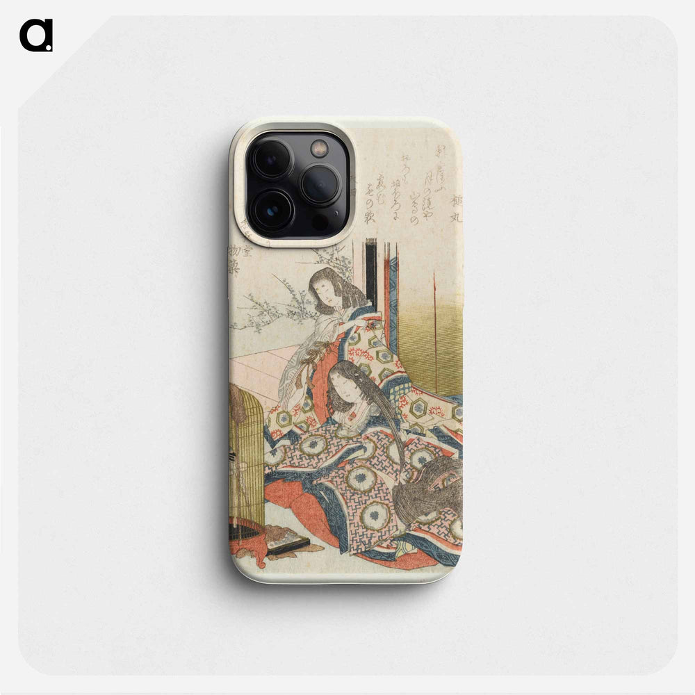 Two court ladies in clothing from the Heian period - Katsushika Hokusai Phone Case.