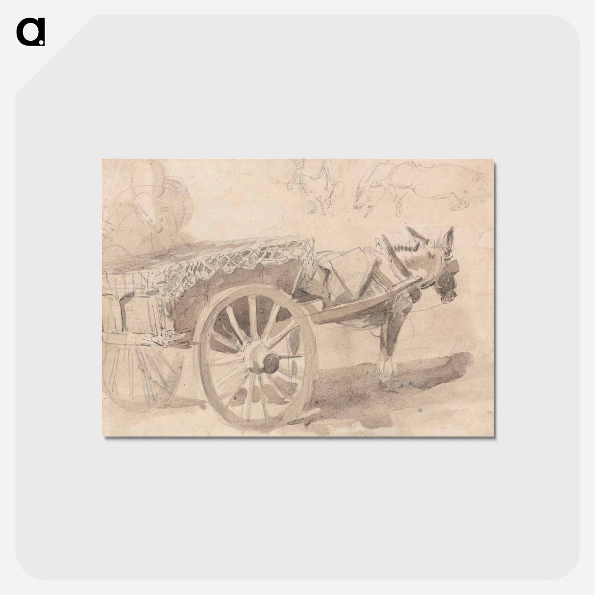 アートポストカード-A Mule or Donkey, Harnessed to a Farm Cart, with Other Sketches at Top
- イェール大学アートギャラリー Postcard.